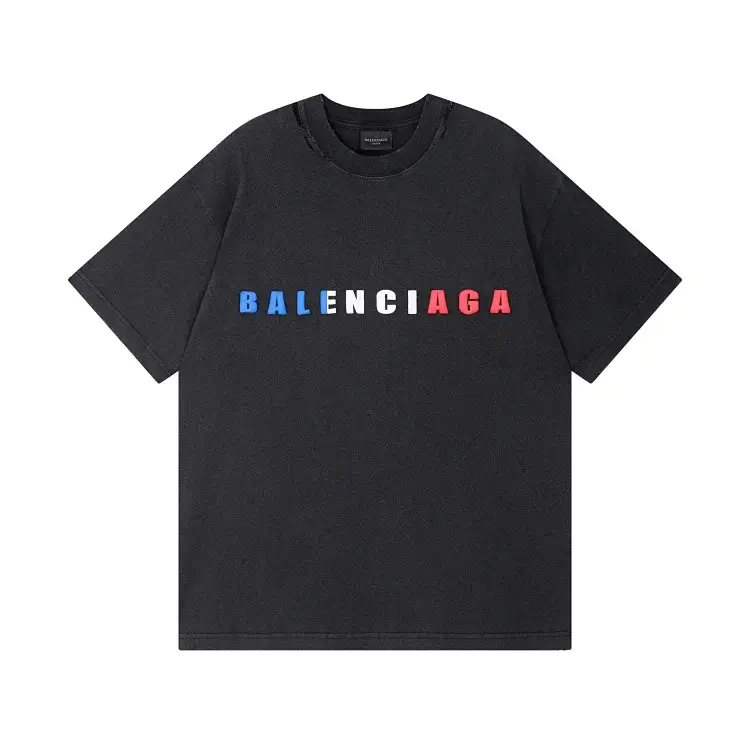 BALENCIAGA Black Logo Print T-Shirt