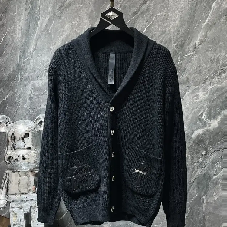 Chrome Hearts Leather Cross Pocket Cardigan