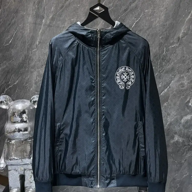 Chrome Hearts Dark Blue Zipper Hoodie