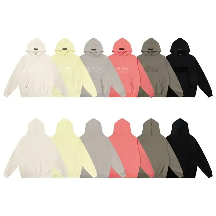 ESSENTIALS Oversized Hoodie (Front Logo, Back Solid)