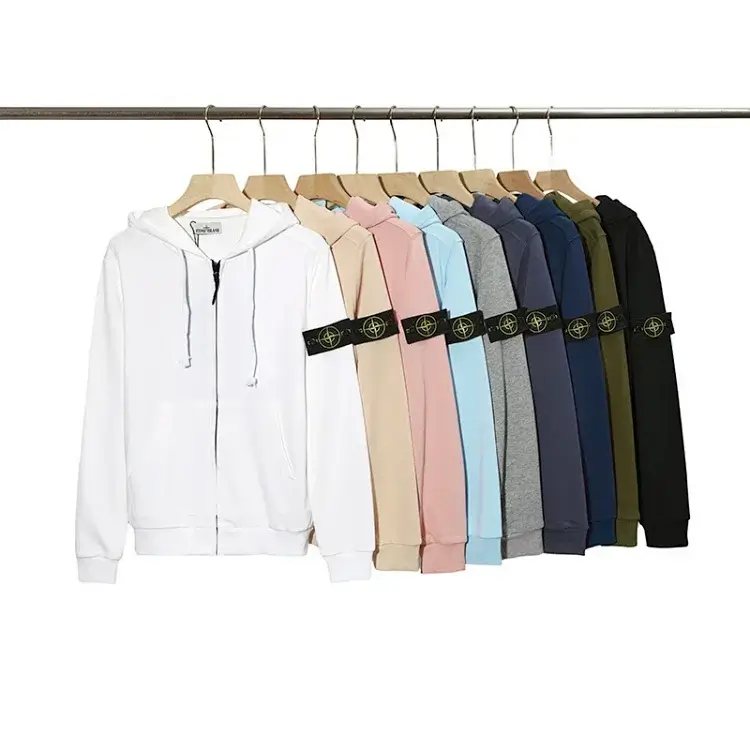 Stone Island Zip Hoodies w/ Logo Tape