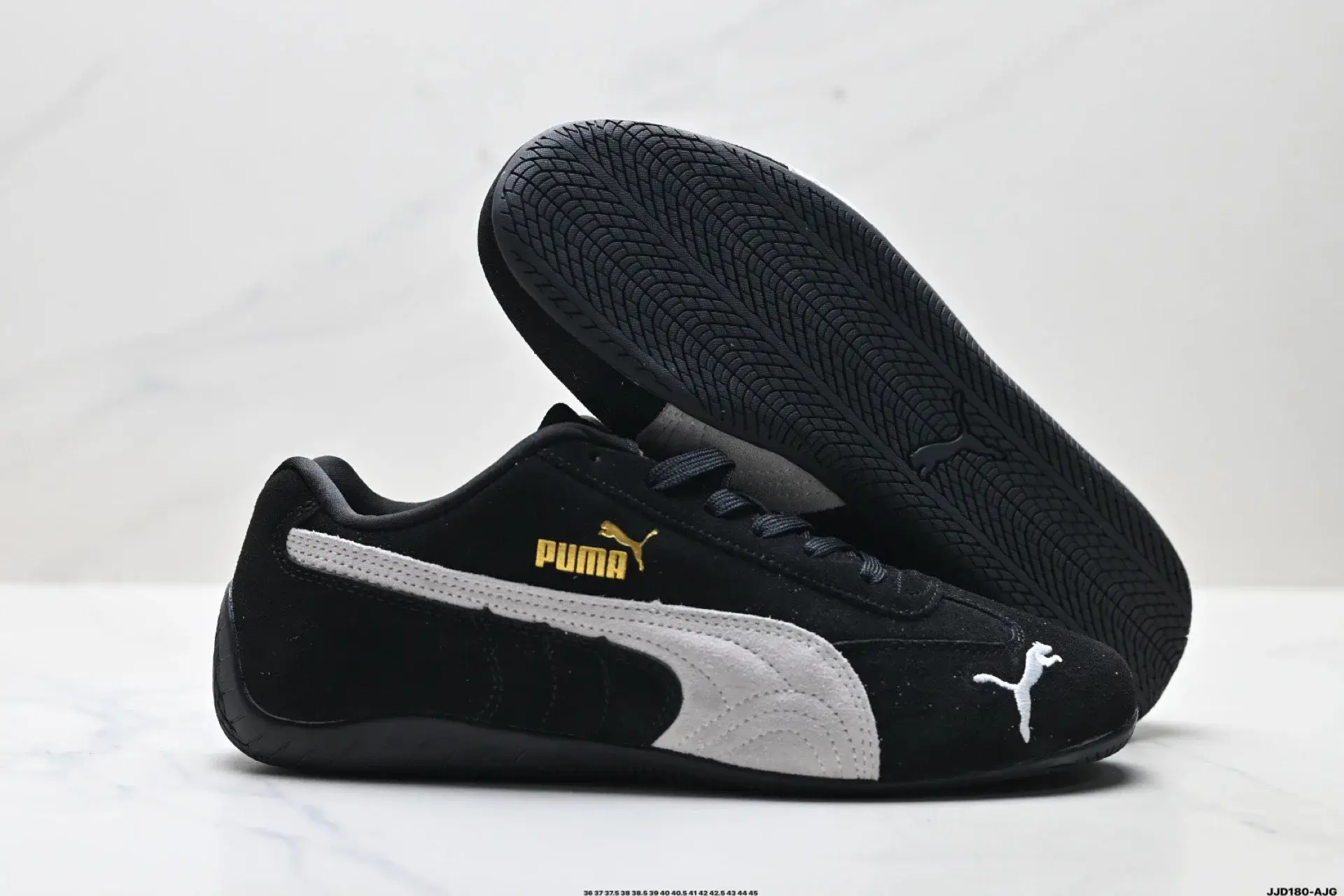 PUMA Black White Suede Sneakers