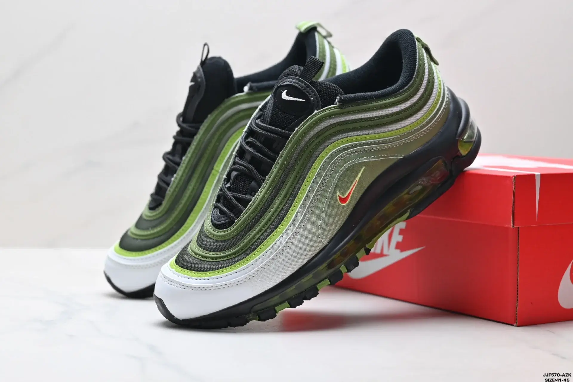 Nike Air Max 97 Green Black White Red Swoosh