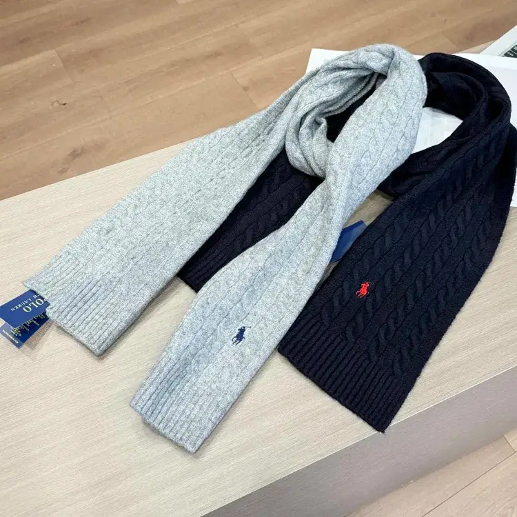 Polo Ralph Lauren Embroidered Pony Cable Knit Scarf