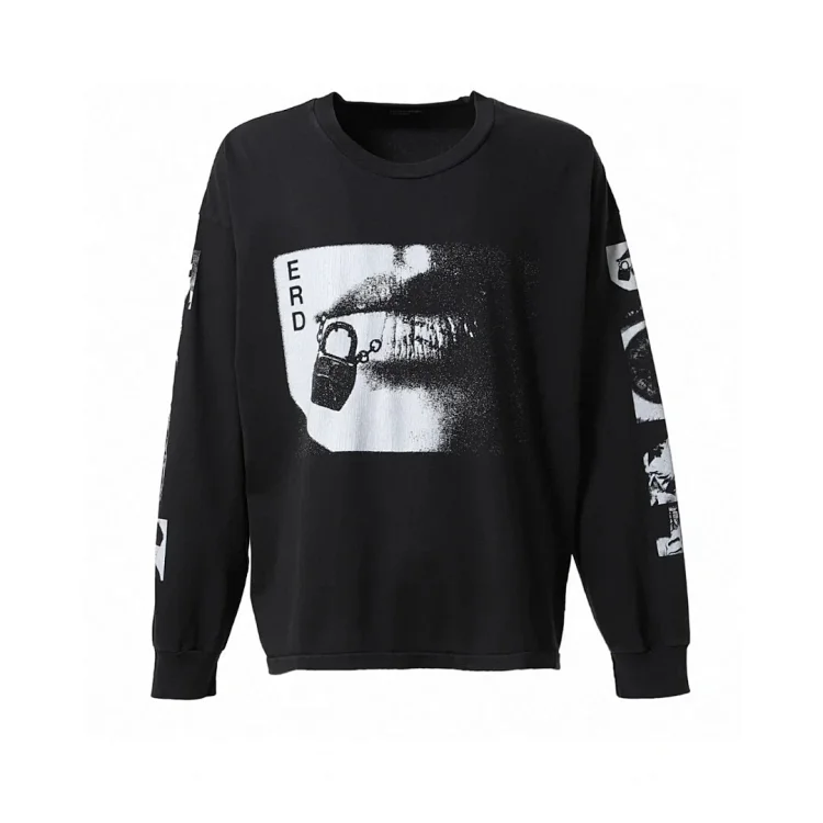 ERD Black Long Sleeve Lip & Lock Jersey