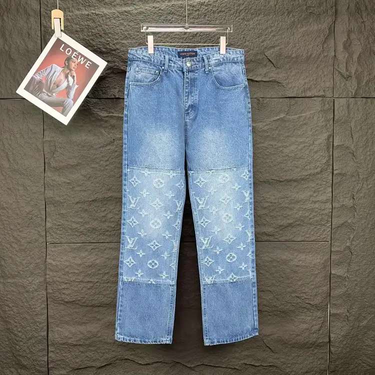 LOUIS VUITTON LV Monogram Light Blue Denim Pants