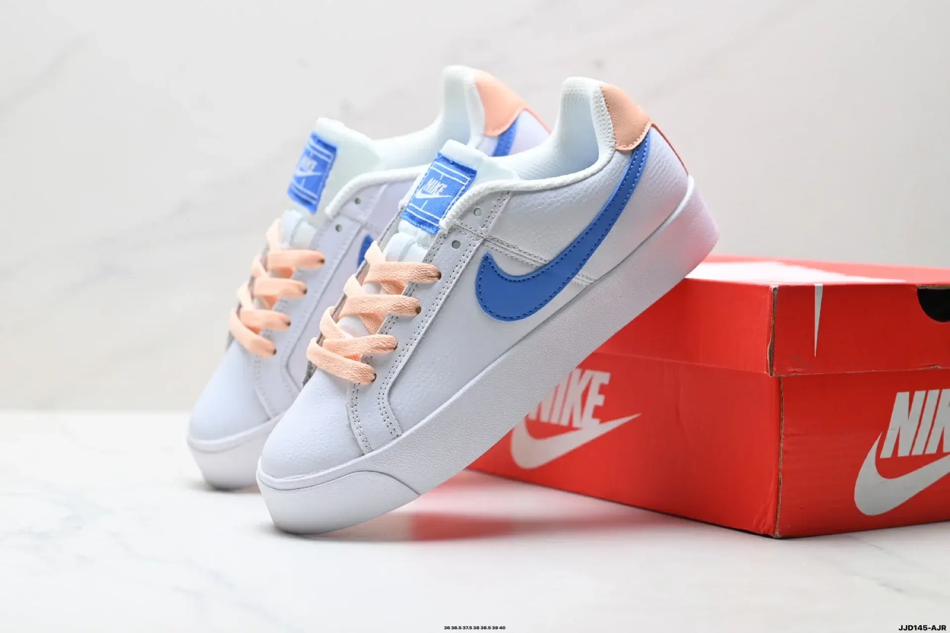 Nike Blazer Low White Blue Peach Laces