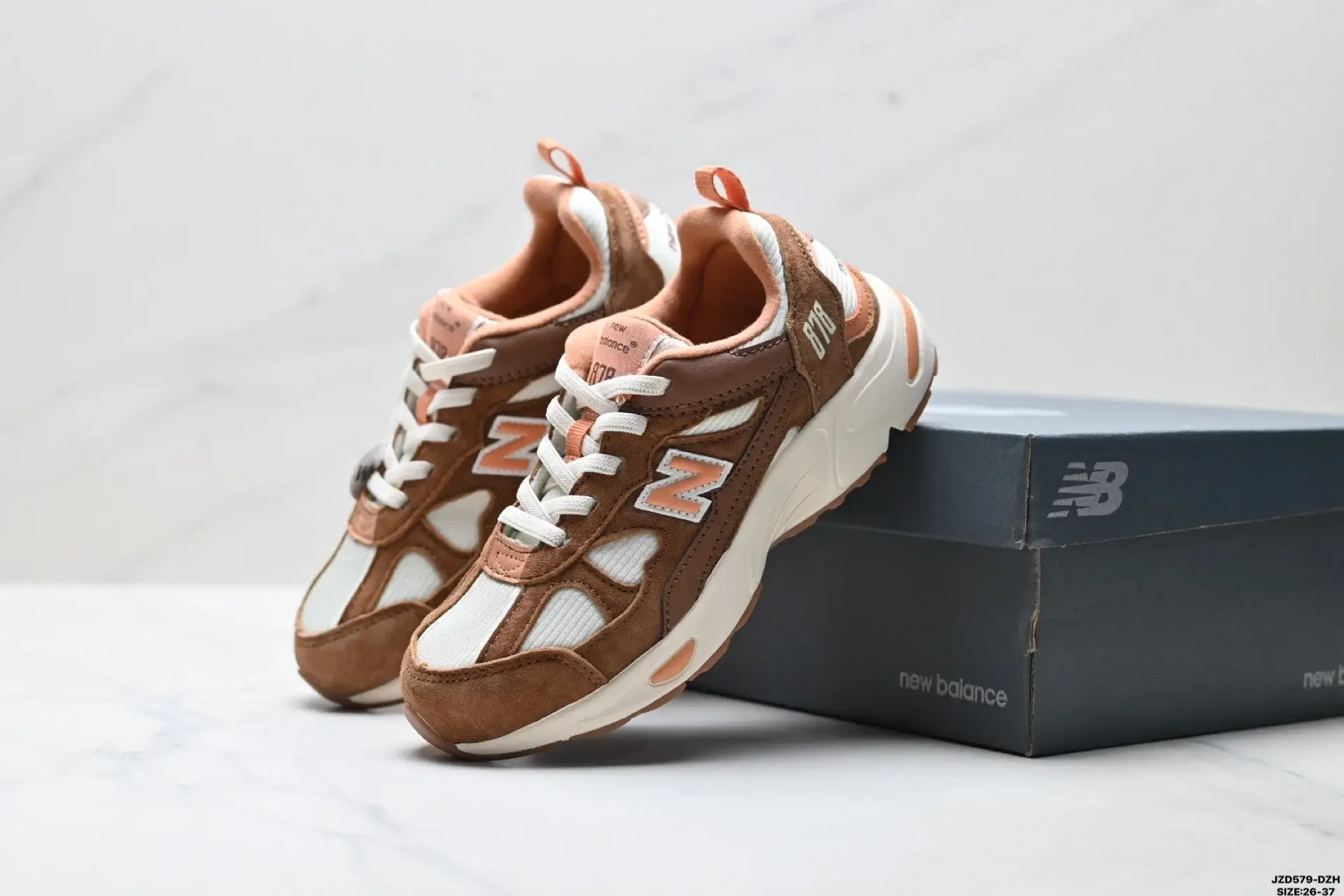 New Balance 878 Brown White Orange Sneakers