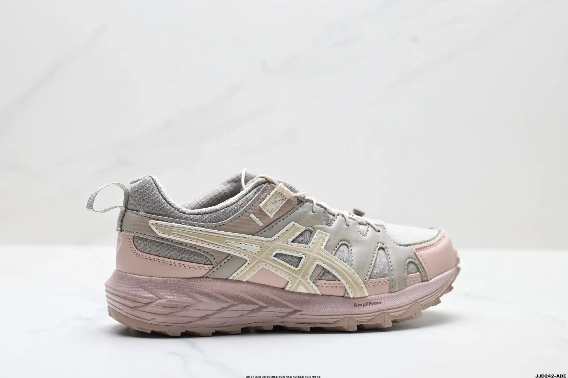 Asics Light Gray Pink Trail Shoes with AmpliFoam