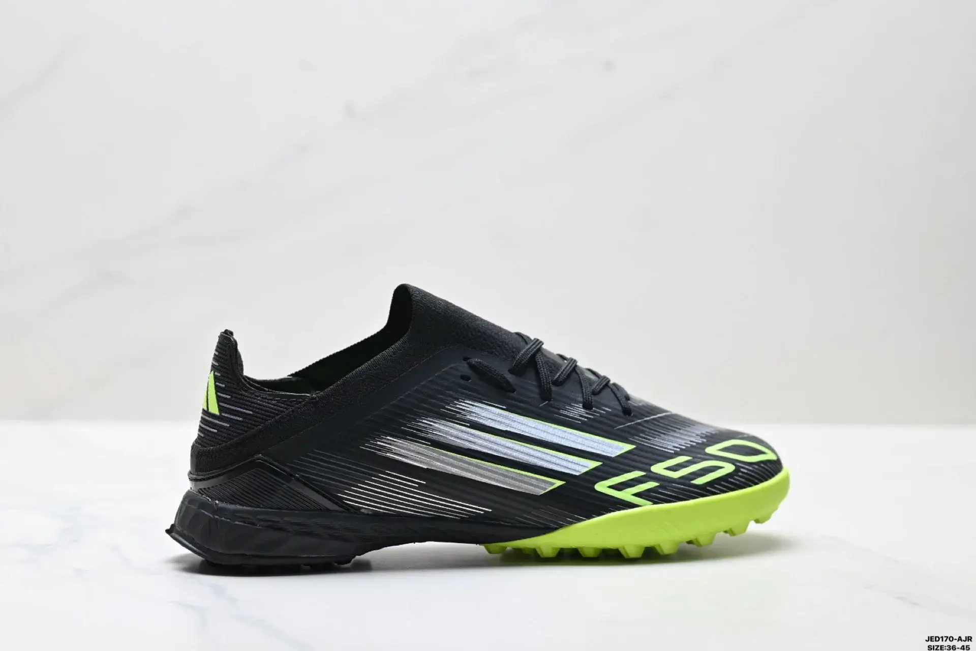 Adidas F50 Turf Soccer Shoe (Black/Neon Green)