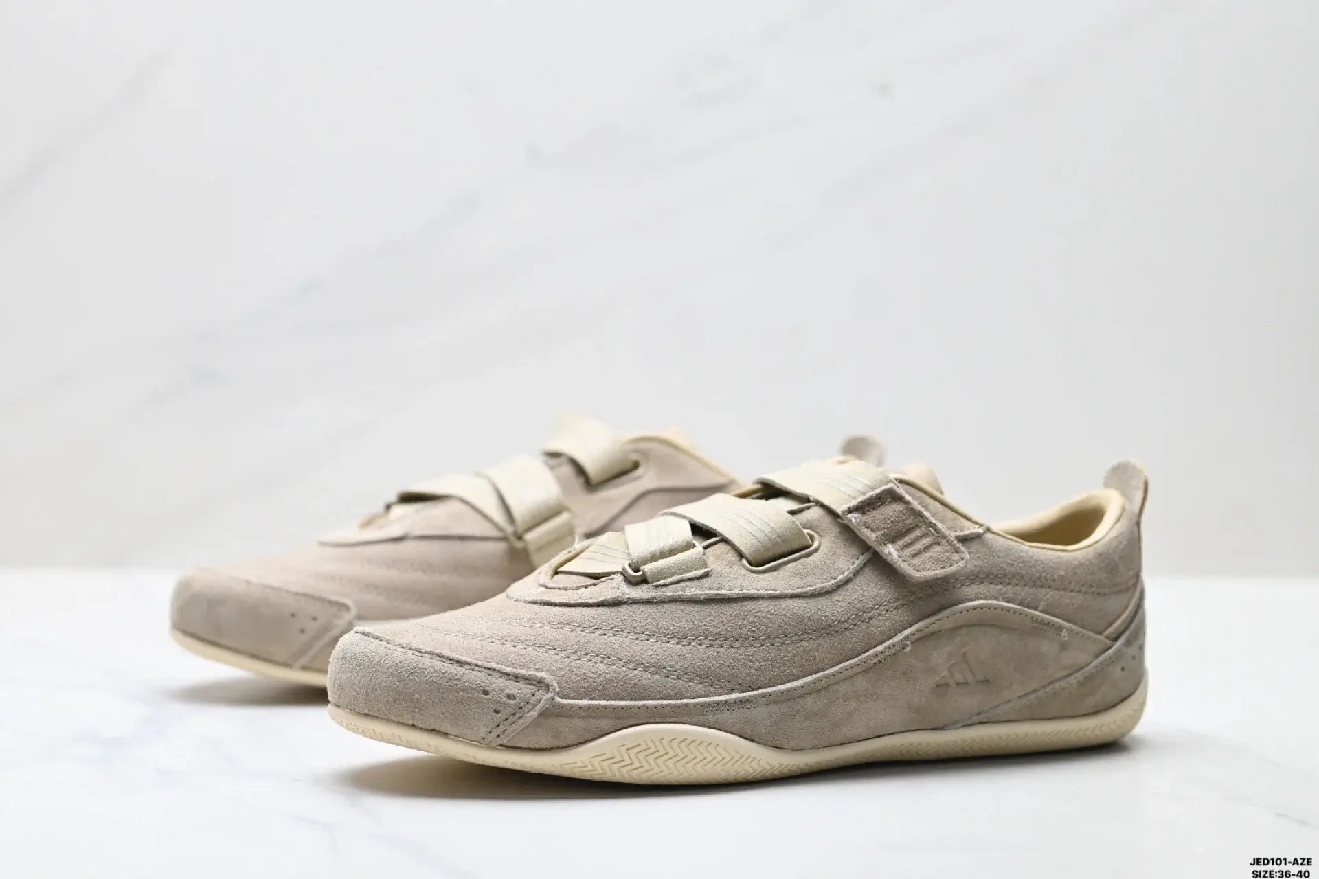 Adidas Beige Suede Hook-Loop Casual Shoes