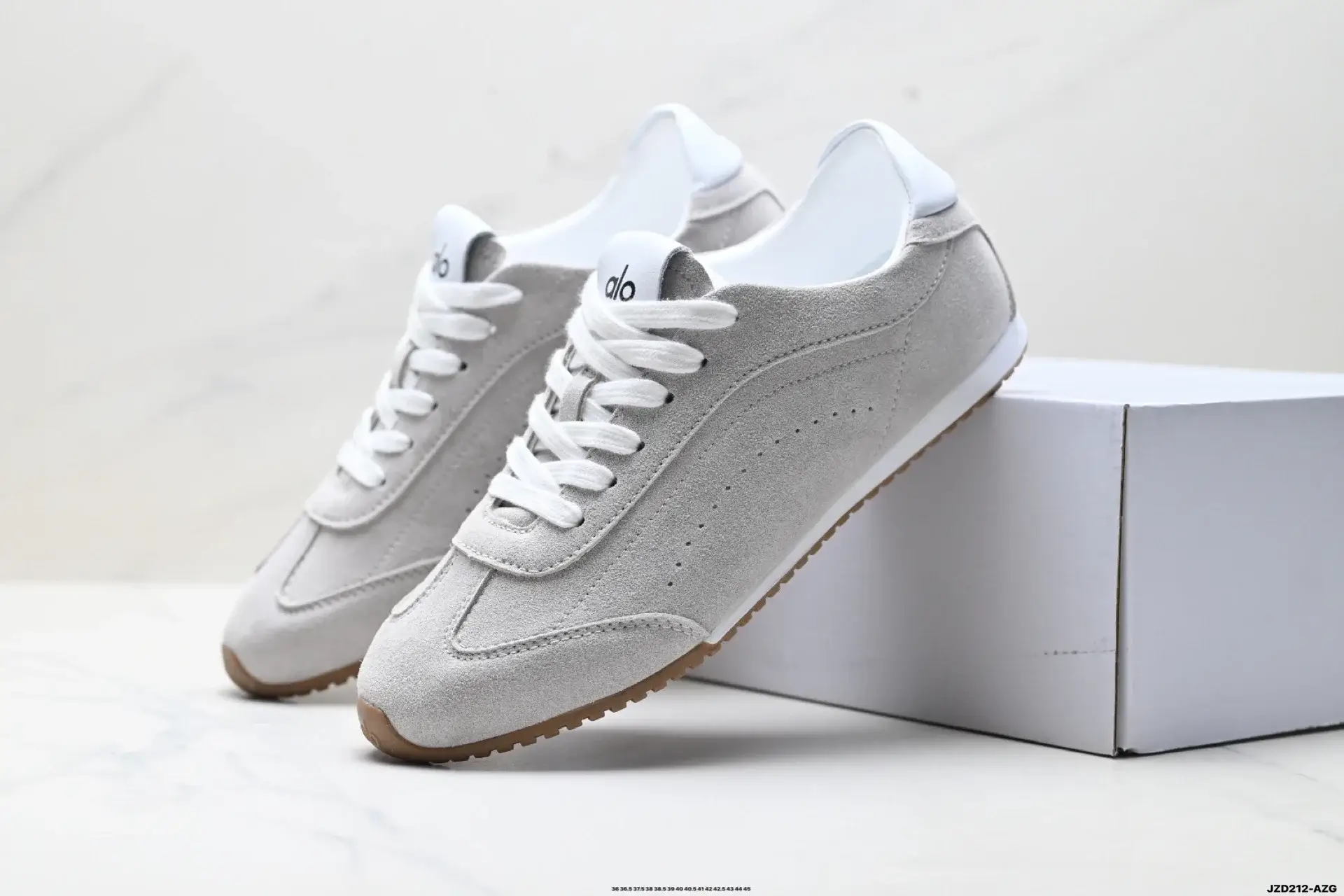 Alo Light Gray Suede Sneakers