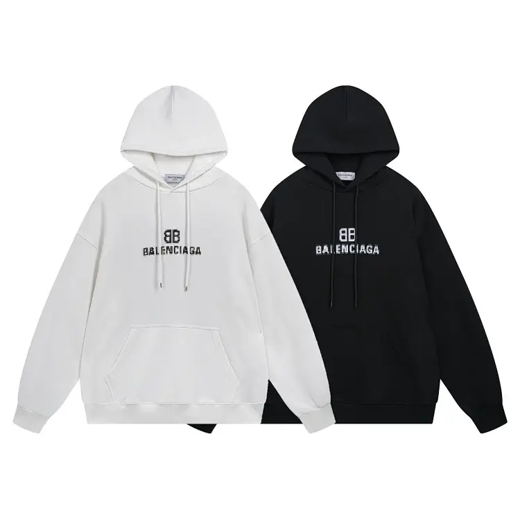 Balenciaga BB Logo Hoodie (White/Black)