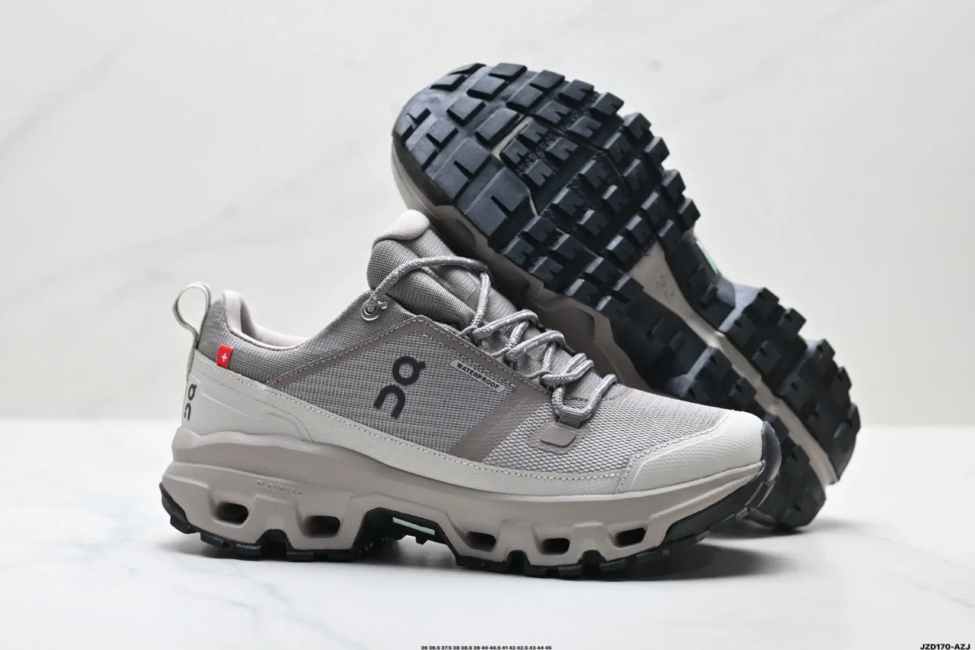 On Gray Waterwnik Thick-Sole Outdoor Sneakers