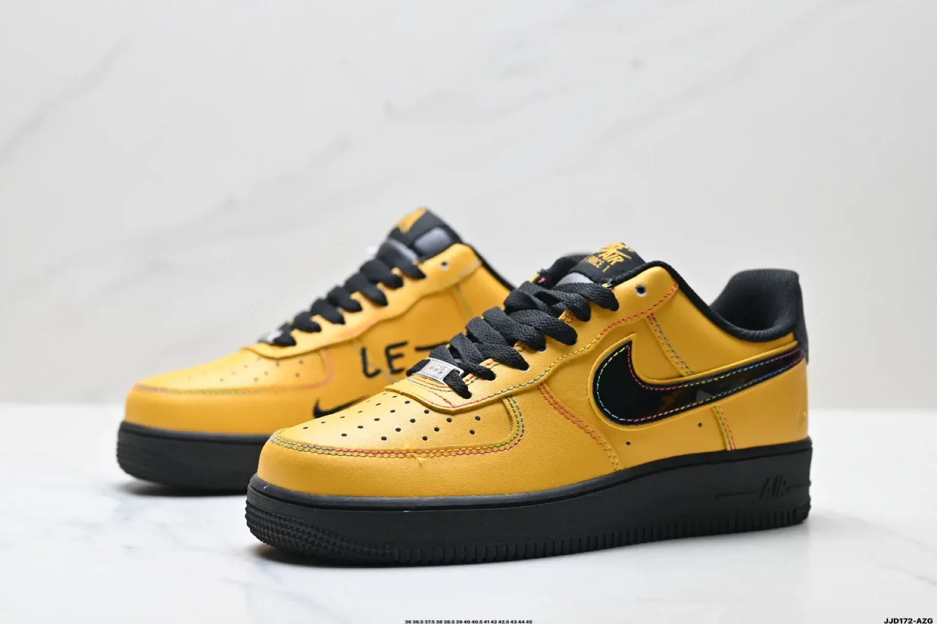 Nike Air Force 1 Low Yellow Black Colorful Stitch