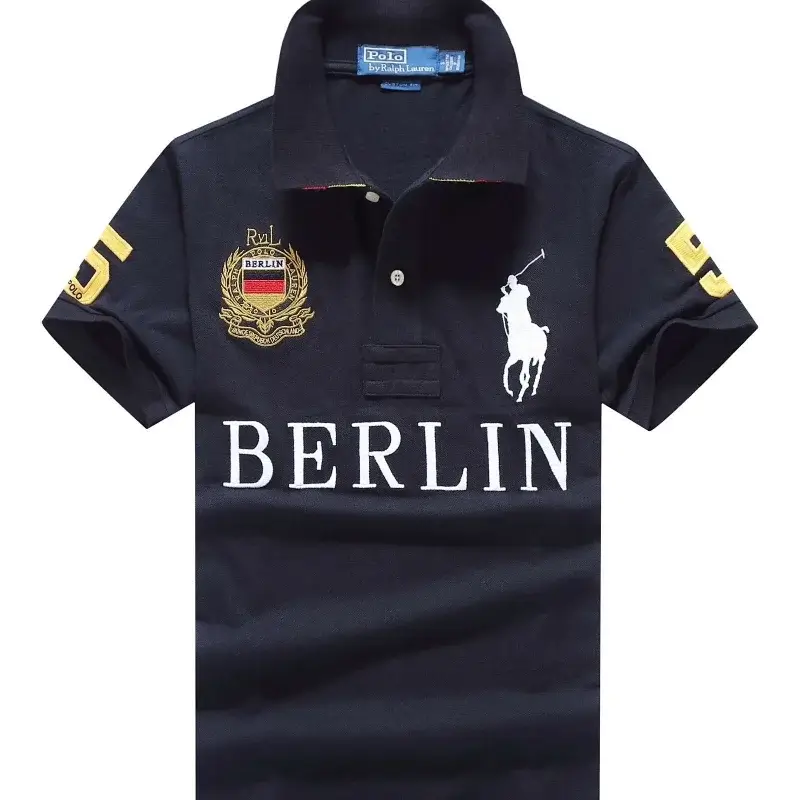 Polo Men's Black Berlin Embroidered Polo Shirt