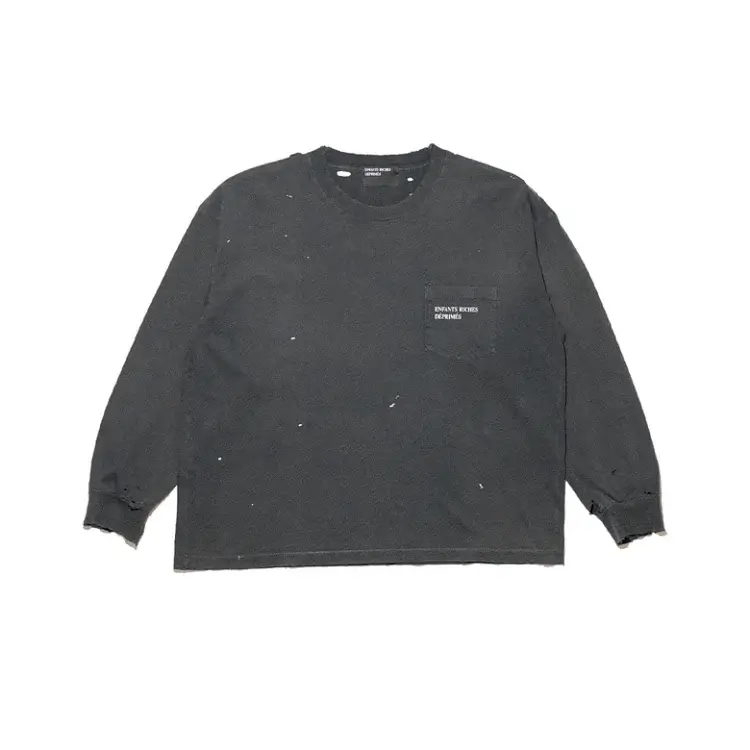 INFANTS BONES Black Distressed Pocket Tee