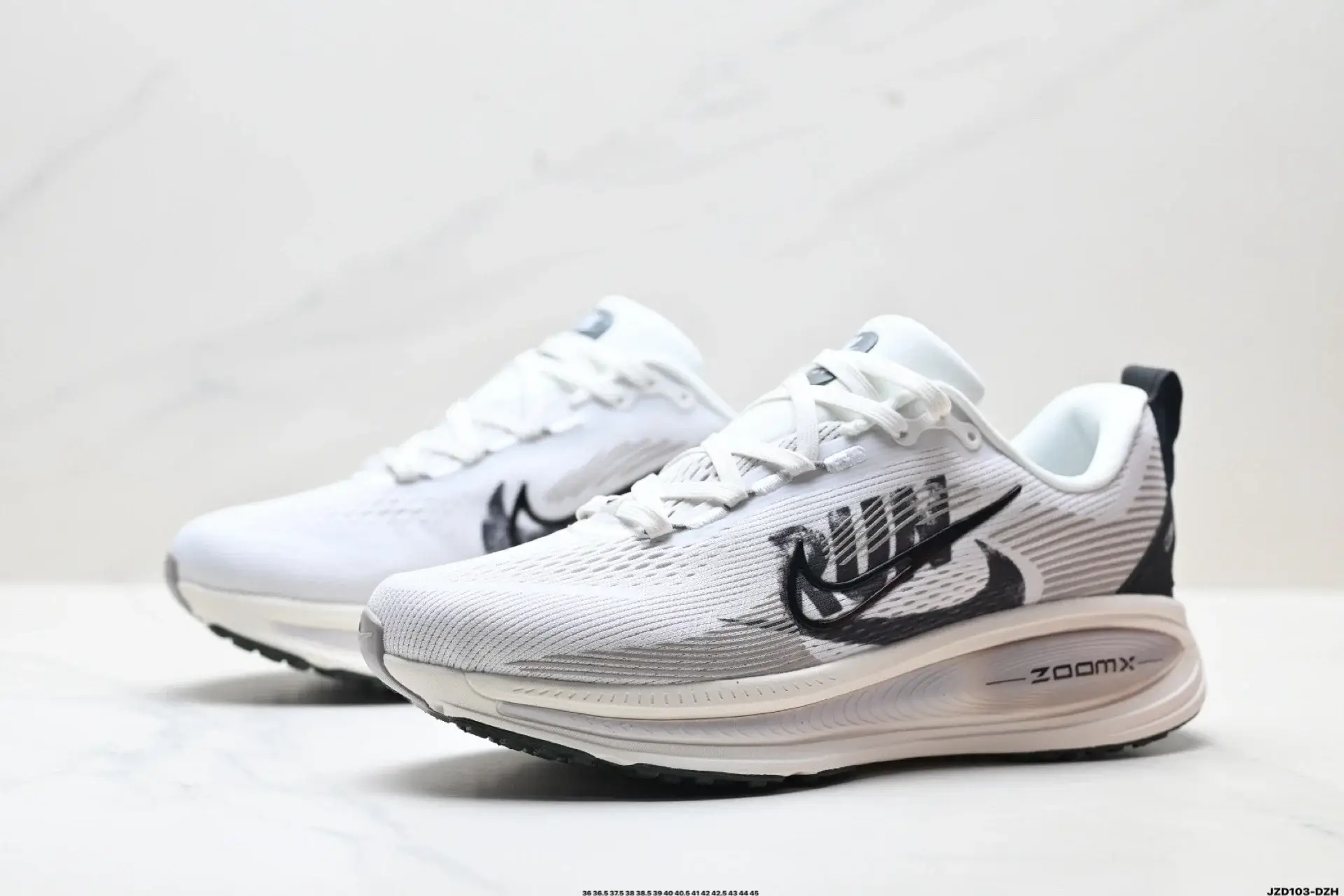 Nike ZoomX White Running Shoes with Black Details
