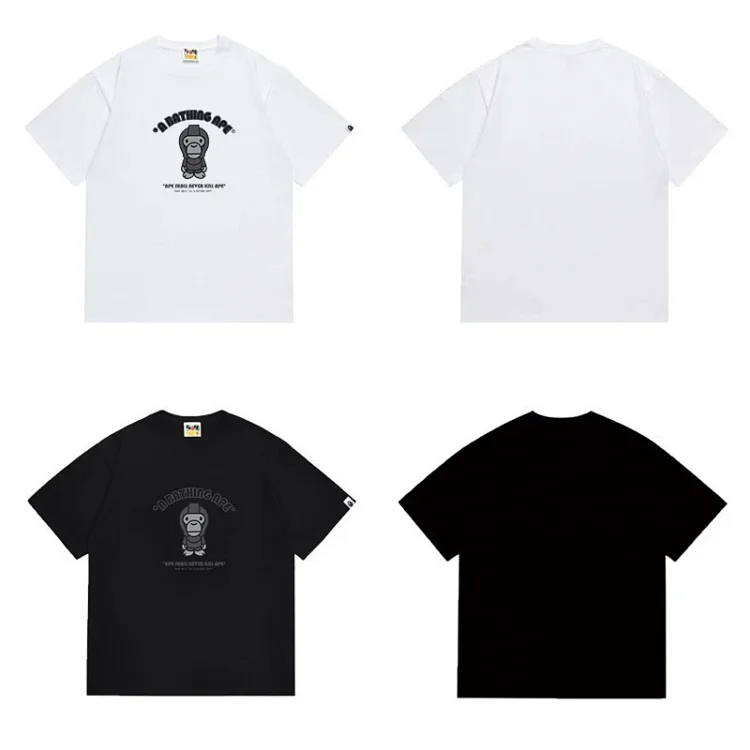 A BATHING APE Ape Graphic T-Shirt (White & Black)