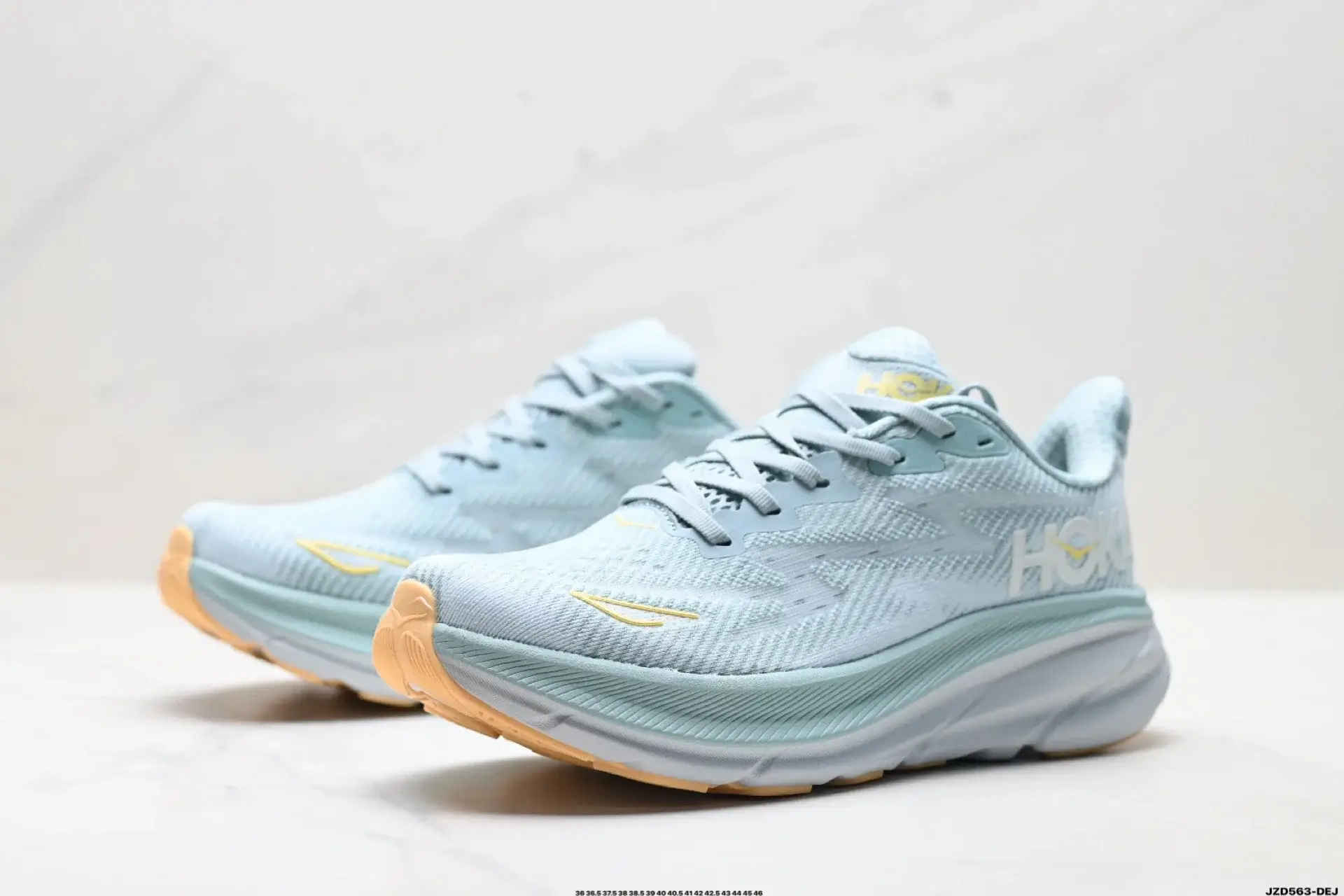 HOKA Light Blue Knit Running Shoes