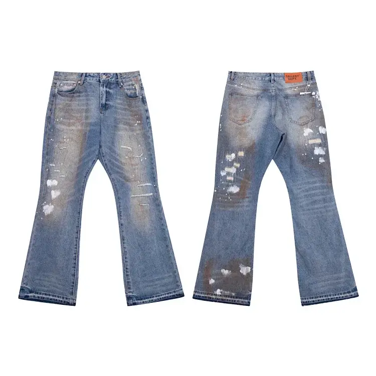 GALLERY DEPT Blue Distressed Flared Jeans