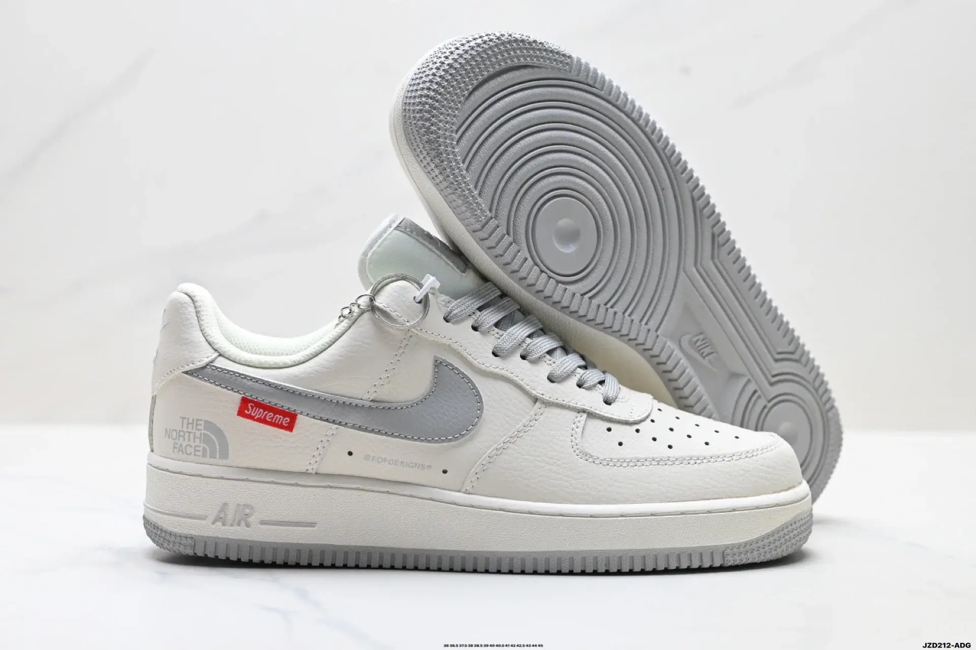 Nike AF1 x Supreme x TNF White Gray