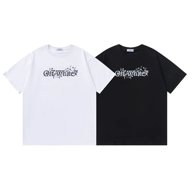 Off-White Floral Logo Print T-Shirt