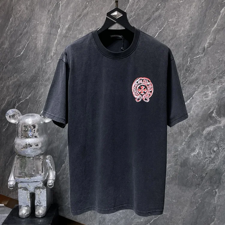 Chrome Hearts Vintage Washed Black Logo Tee