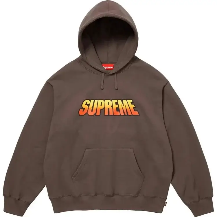 Supreme Gradient Logo Brown Hoodie