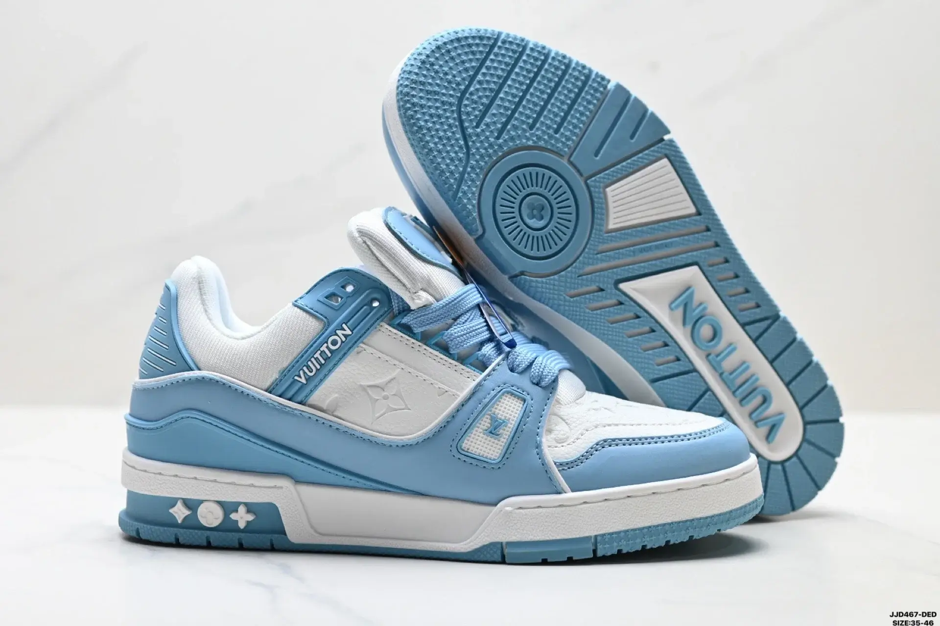 Louis Vuitton LV Monogram Light Blue & White Sneakers