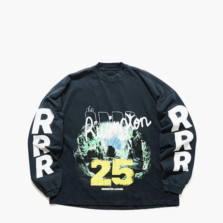 Rivington Black T-Shirt with RRR Sleeve & 25 Graphic