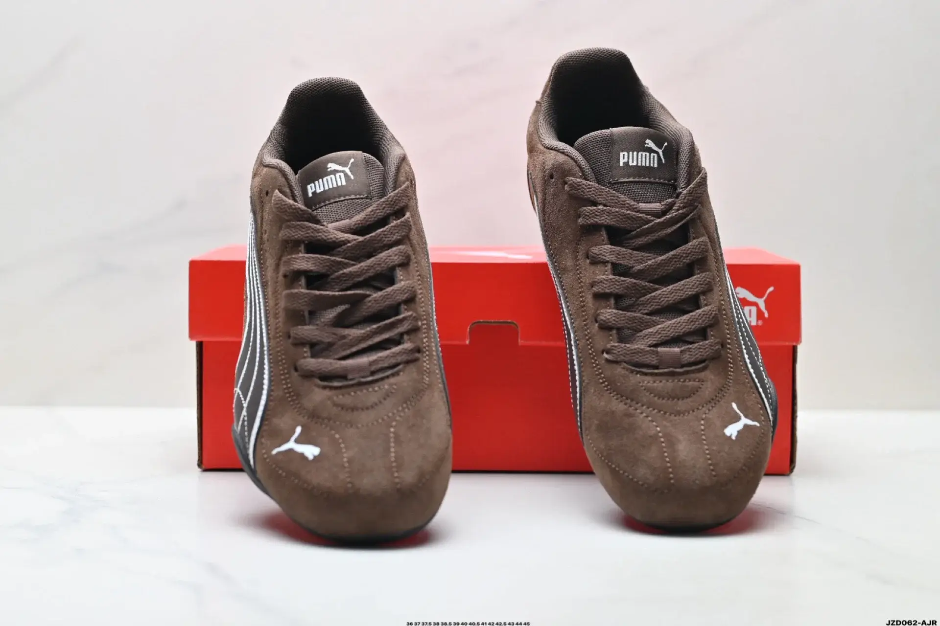 PUMA Brown Suede Lace-Up Sports Shoes