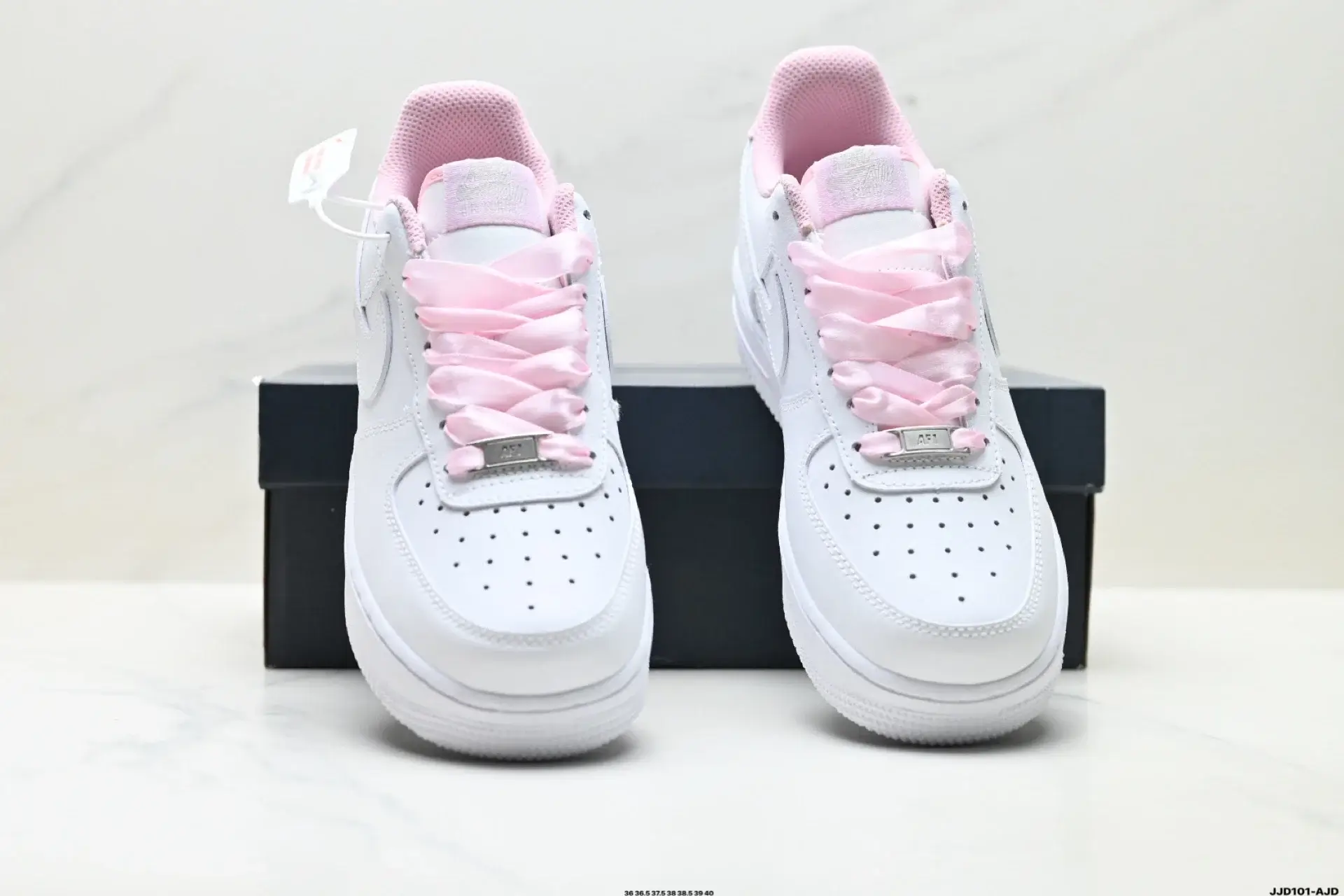 Nike Air Force 1 Pink Satin Lace Sneakers