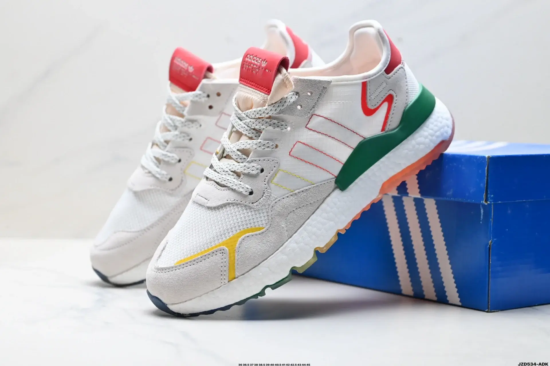 Adidas Running Shoes in White with Color Accents