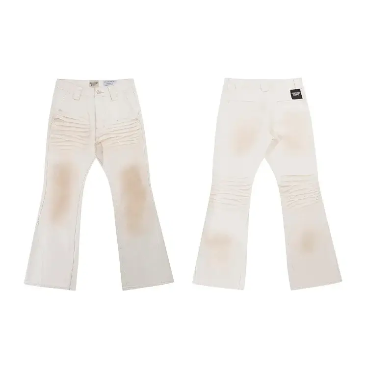 Wasted Distressed Flared Pants