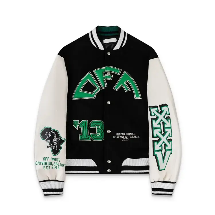 OFF-WHITE Black & White Varsity Jacket