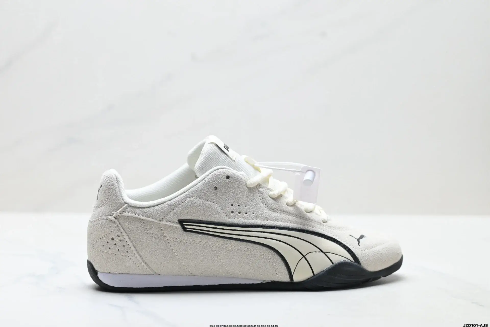 Puma White Suede Classic Stripe Sneakers