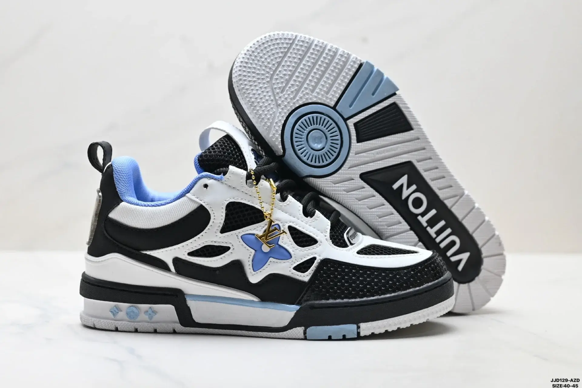 Louis Vuitton LV Trainer Black White Blue