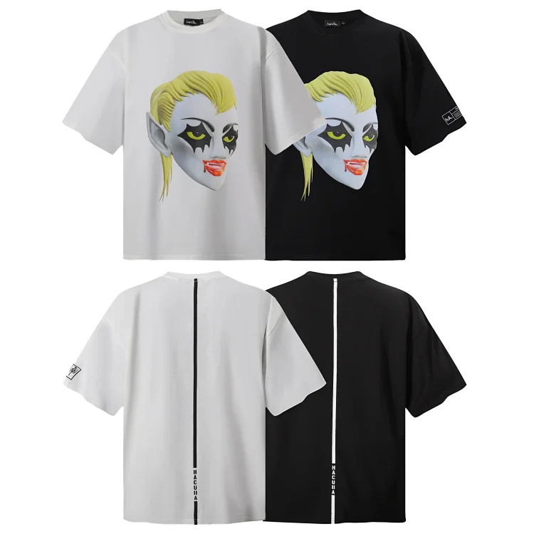 HACHUA Vertical Line T-Shirts (White & Black)