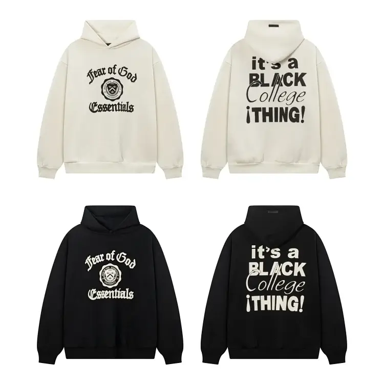 Fear of God Essentials Cream & Black Hoodies