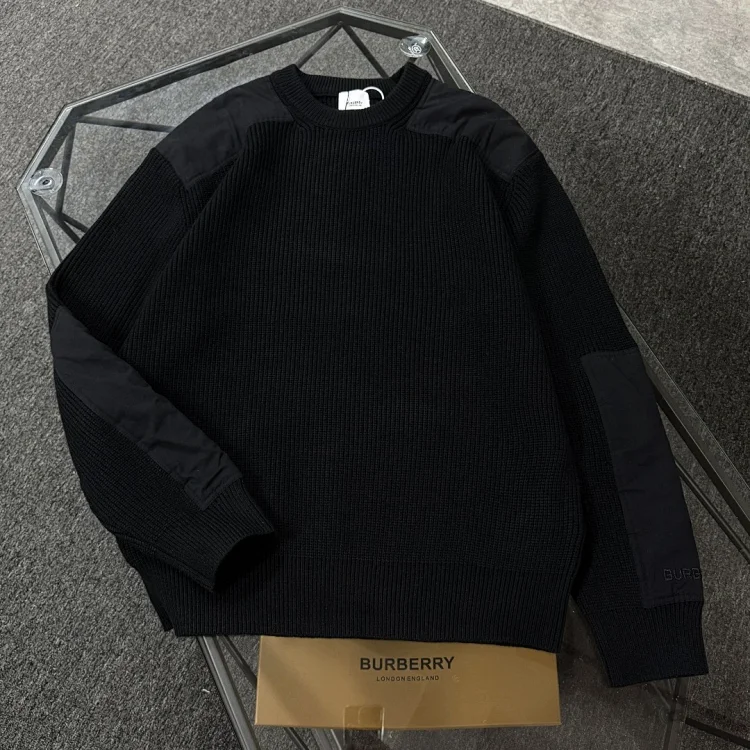 Burberry Black Patchwork Knit Jersey