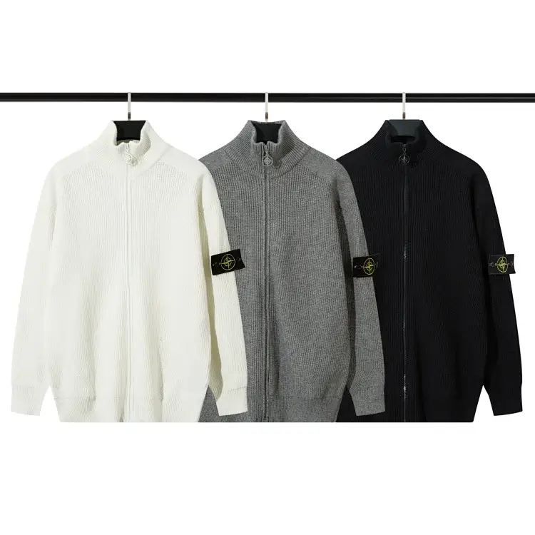 Stone Island Full-Zip Stand Collar Jersey