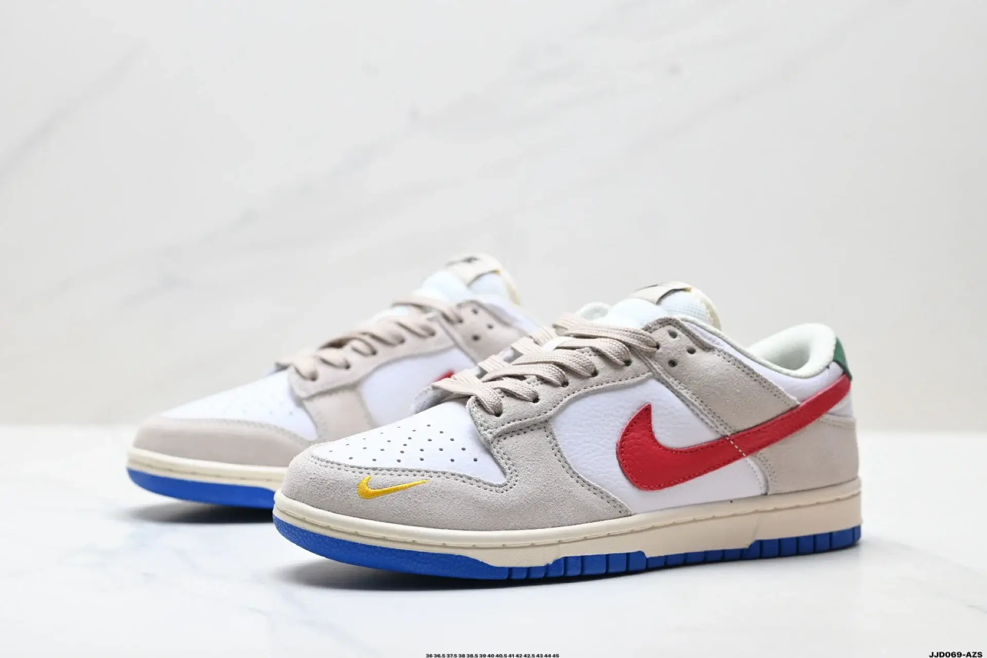 Nike Dunk Low Retro in White, Gray & Multi-Color
