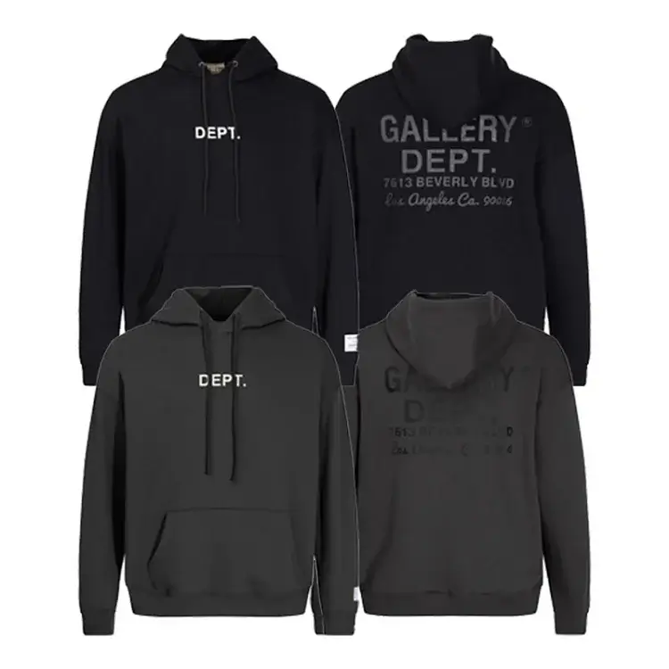 GALLERY DEPT. Hoodies: Black & Dark Gray