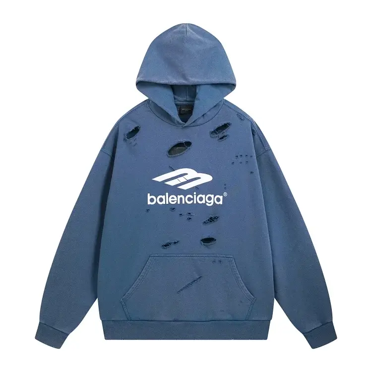 Balenciaga Distressed Logo Hoodie