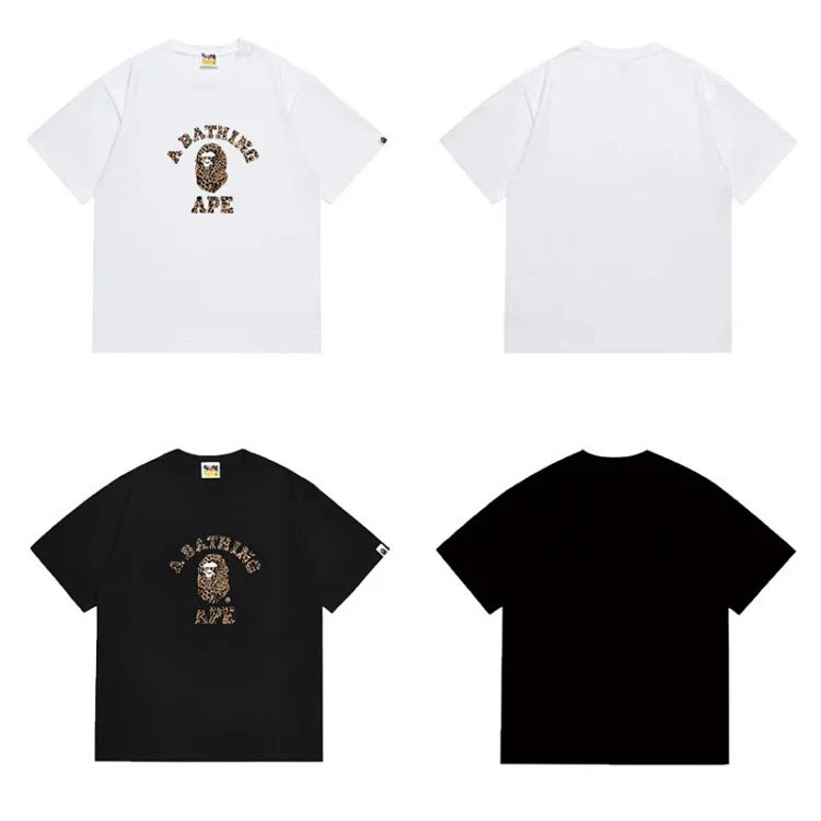 A BATHING APE Leopard Print Ape Head T-Shirt