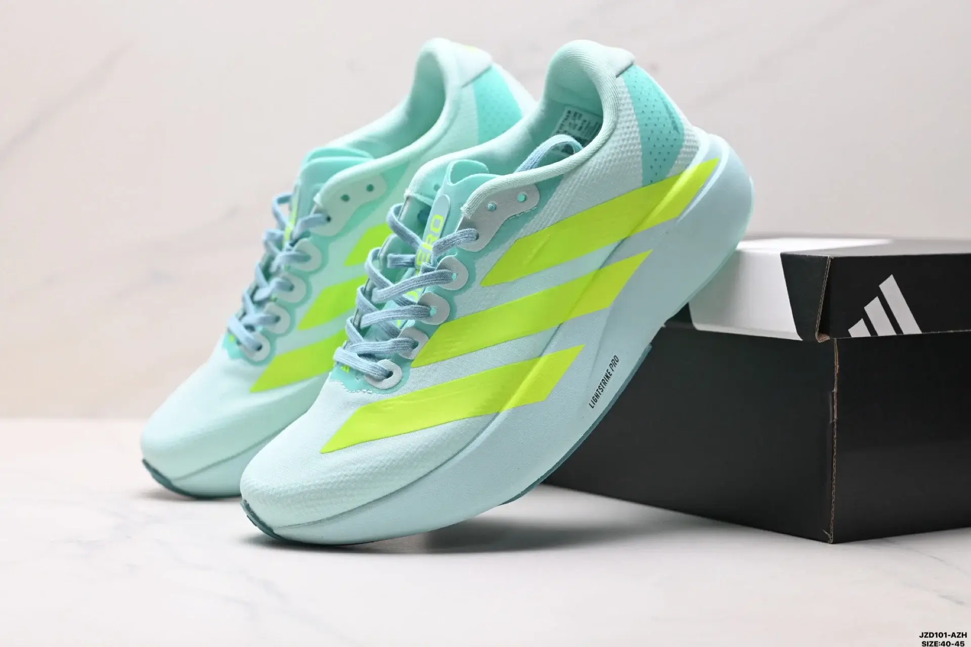 Adidas Light Blue & Neon Yellow Running Shoes