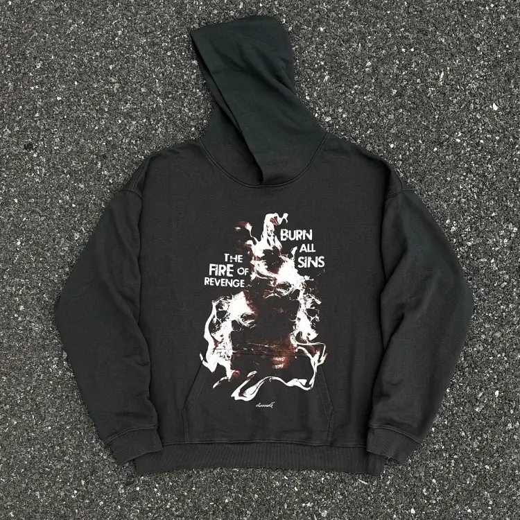Second Black Hoodie: Burn All Sins, Fire of Revenge