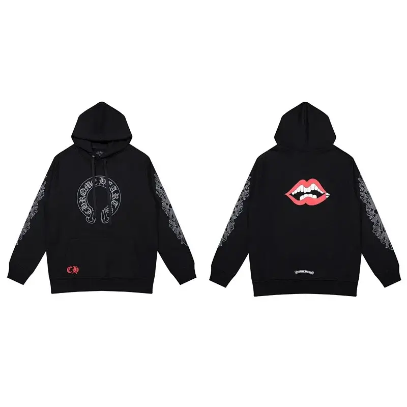 Chrome Hearts Hoodie: Horseshoe, Sleeve Patterns, Red Lip