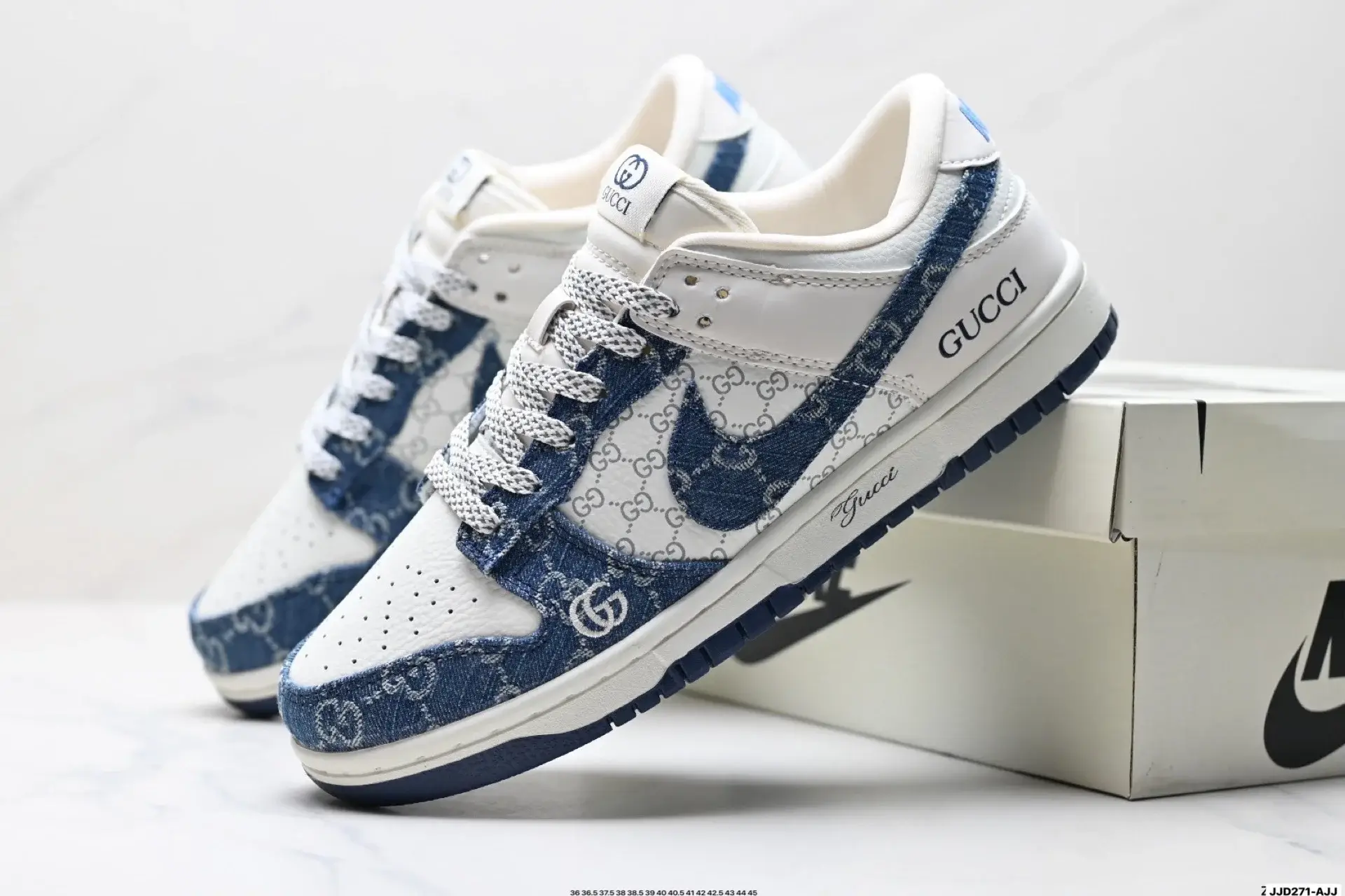 GUCCI GG Pattern Denim Sneakers